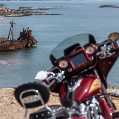 Shipwreck on the beach of Gytheion